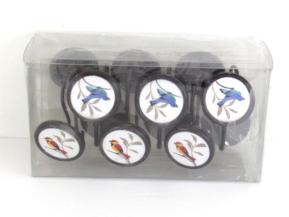 Mainstays Shower Hooks, Birds in Nature, Set of 12 NIB Bathroom Decor